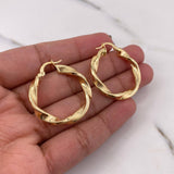 Candongas Jenn 3.95gr / 3cm / Rayadas Entorchadas Oro Amarillo 18K $