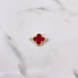 Herraje Trebol 0.85gr / 1.8cm / Electroestático Rojo Oro Amarillo 18K $