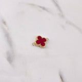 Herraje Trebol 0.85gr / 1.8cm / Electroestático Rojo Oro Amarillo 18K $