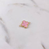 Herraje Trebol 0.75gr / 1.8cm / Electroestatico Rosado Oro Amarillo 18K $