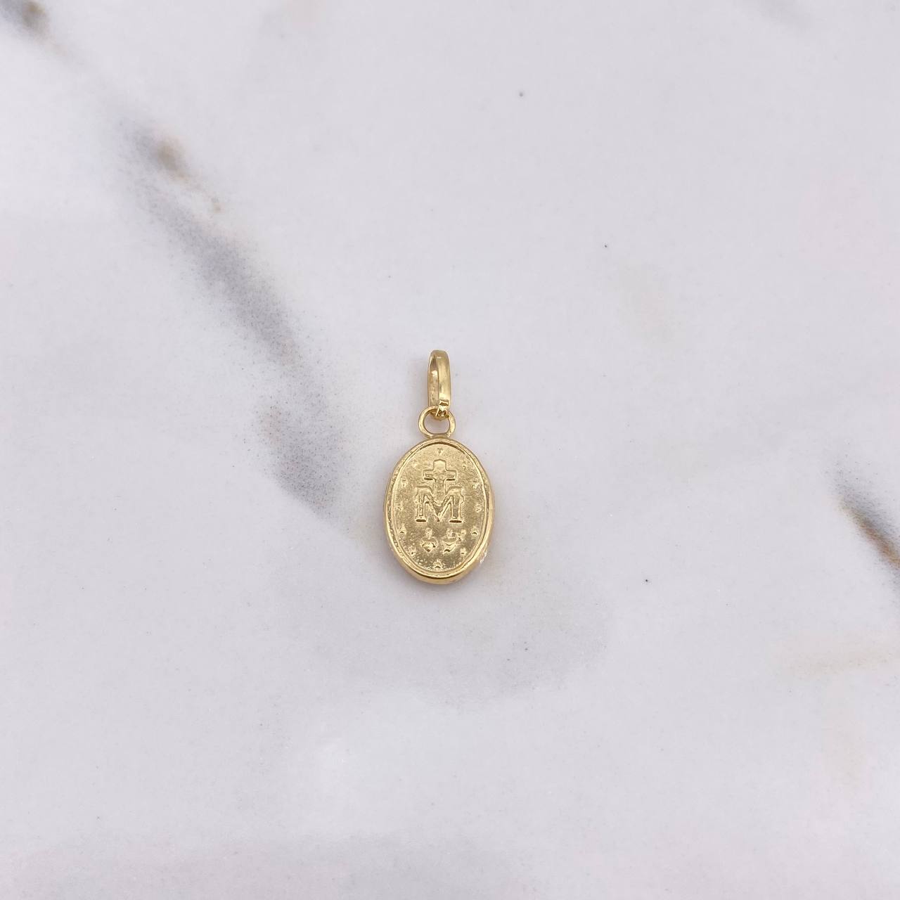 Dije Virgen Milagrosa 0.6gr / 1.9cm / Troquelado Oro Amarillo 18K #