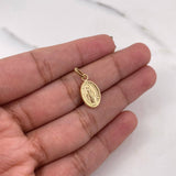 Dije Virgen Milagrosa 0.6gr / 1.9cm / Troquelado Oro Amarillo 18K #
