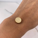 Herraje San Benito Tambor 0.7gr / 1.3cm / Troquelado Oro Amarillo 18K #