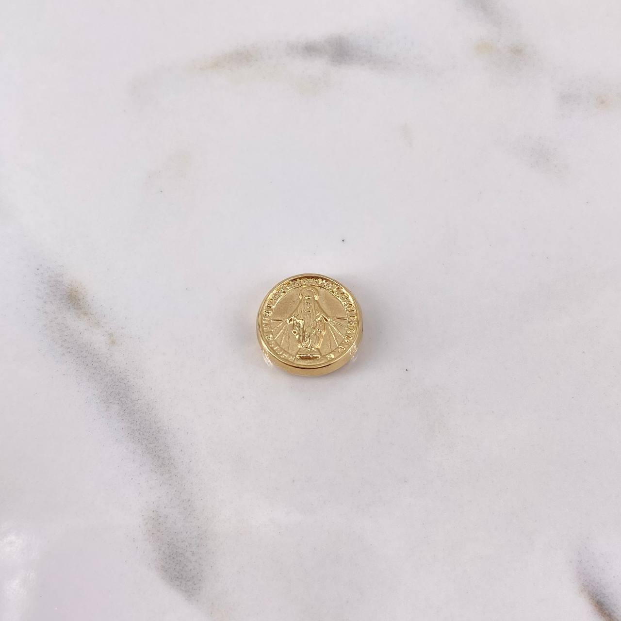 Herraje Virgen Milagrosa Tambor 0.75gr / 1.2cm / Troquelado Oro Amarillo 18K #