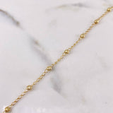 Pulso Tipo Militar 1.85gr / 18cm / 2.6mm Bolas Diamantadas Oro Amarillo 18K $