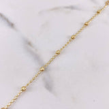 Pulso Denario Virgen Milagrosa 2.45gr / 19cm / 2.7mm Bolas Diamantadas Oro Amarillo 18K #