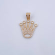 Dije Corona RX 3.85gr / 3cm / Circones Blancos Oro Amarillo 18K &