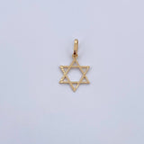 Dije Estrella De David 0.55gr / 2.1cm / Diamantado Oro Amarillo 18K &