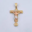 Dije Cruz Cristo Milagroso De Buga 9.3gr / 5.5cm / Circones Blancos Tres Oros 18K &