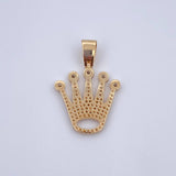 Dije Corona RX 3.85gr / 3cm / Circones Blancos Oro Amarillo 18K &