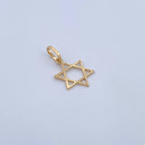 Dije Estrella De David 0.55gr / 2.1cm / Diamantado Oro Amarillo 18K &