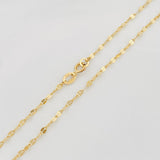 Set Cadena Flor Espejo + Dije Cruz / 1.4 g / 40 cm Oro Amarillo 18K
