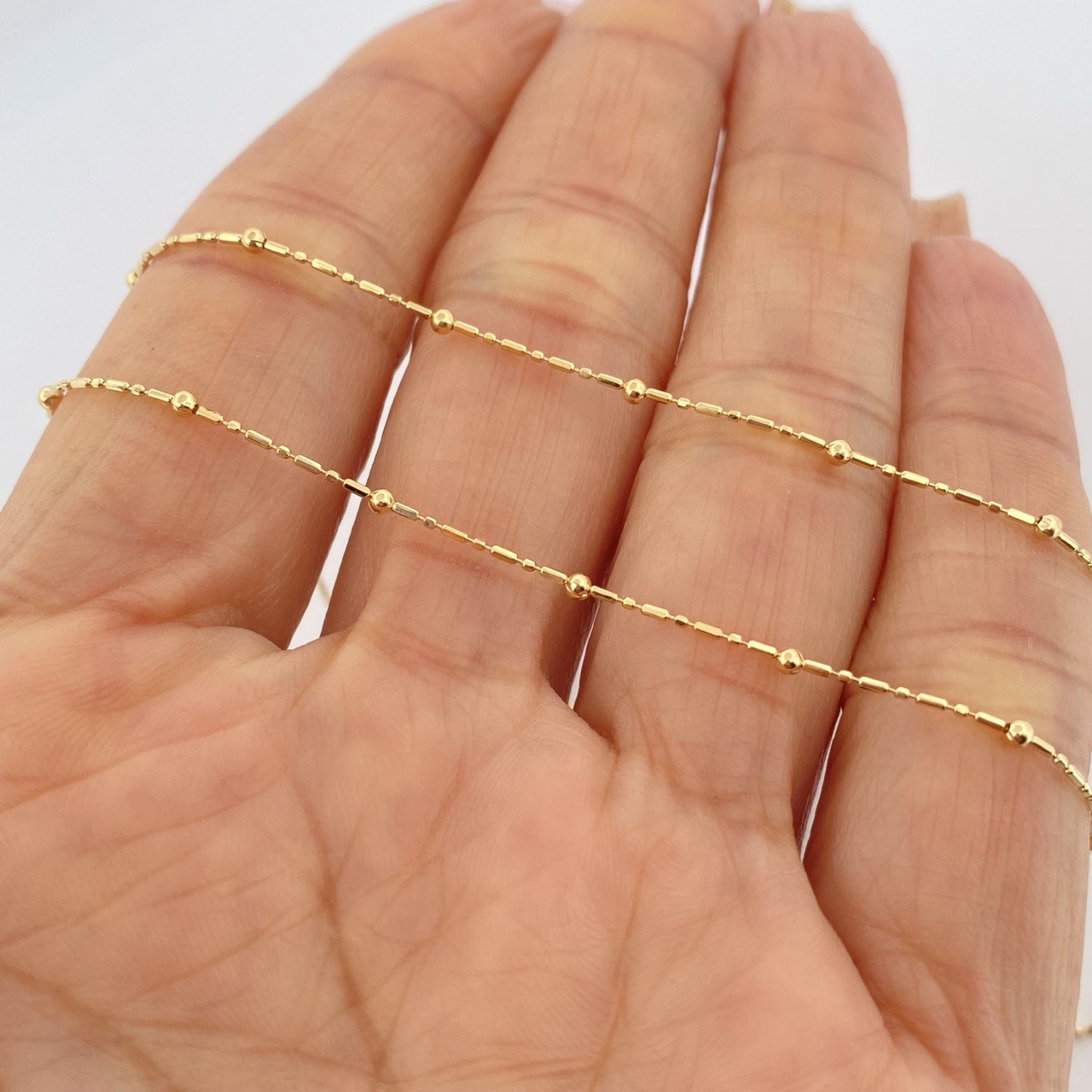 Cadena Morse Bolas 1.95gr / 45cm / Oro Amarillo +3 18K $