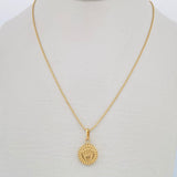 Set Cadena Militar /1.55gr/45cm/0.6mm + Dije Corona Rx /0.45gr/1.5cm Troquelado  Oro 18K (Oferta) &