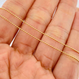 Set Cadena Militar /1.55gr/45cm/0.6mm + Dije Corona Rx /0.45gr/1.5cm Troquelado  Oro 18K (Oferta) &