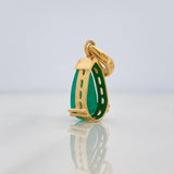 Dije Lágrima Esmeralda 3.8qts 3.3g / 2.8cm Oro Amarillo 18K