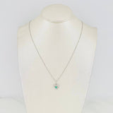 Set Cadena Veneciana + Dije Corazón Infinito Esmeralda 9pts / 1.8g / 50cm Oro Blanco 18K