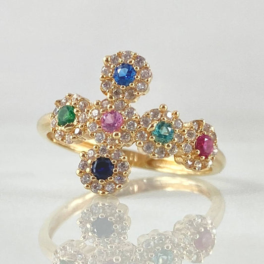 Anillo Cruz Tupida 2.45gr / T6 / Oro 18K *