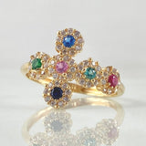 Anillo Cruz Tupida 2.45gr / T6 / Oro 18K *