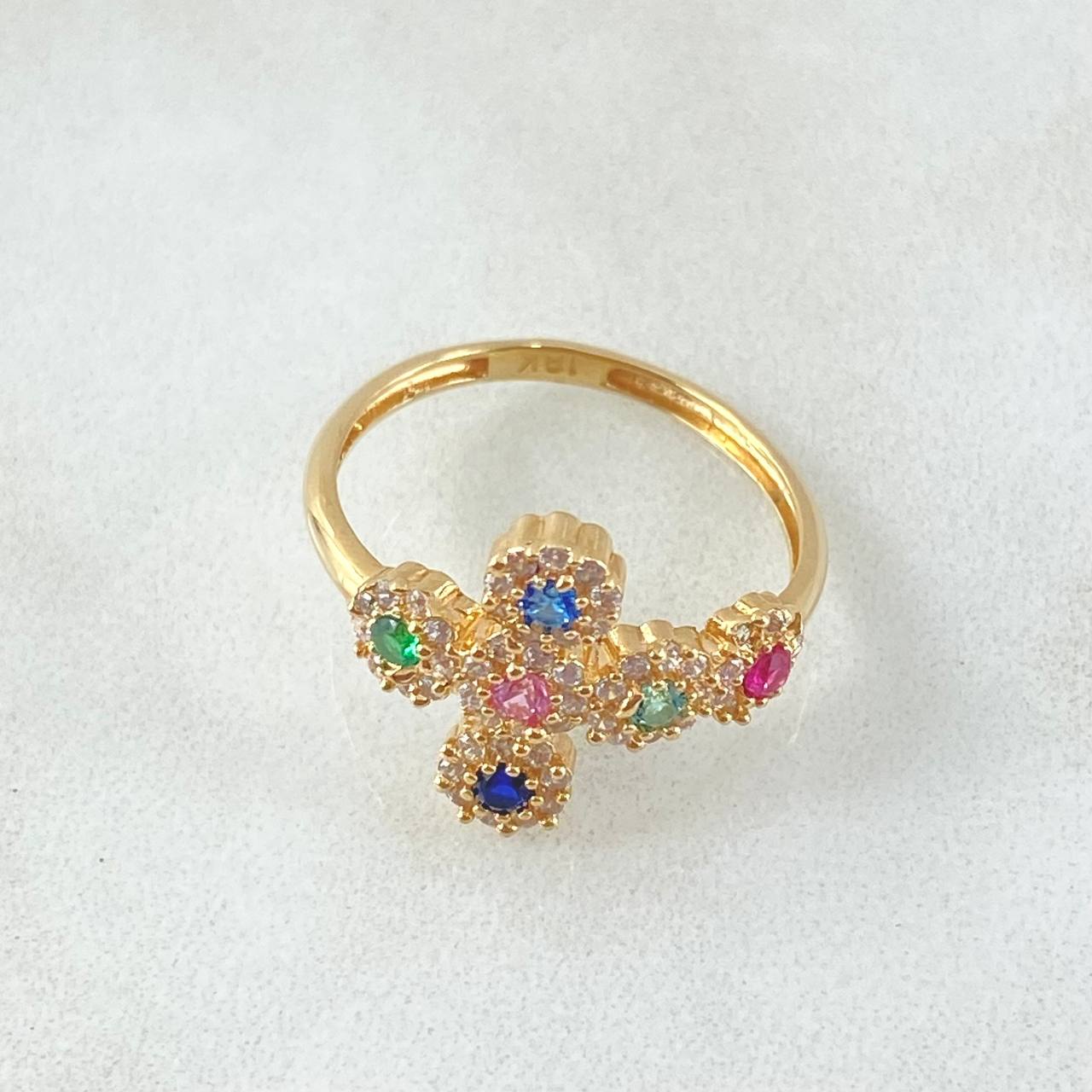 Anillo Cruz Tupida 2.45gr / T6 / Oro 18K *