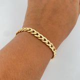 Pulso Cubano 11.75gr / 21.5cm / 7mm Oro Amarillo +4 18K &