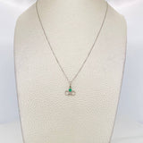 Set Cadena Veneciana + Dije Moño Esmeralda 8pts / 1.45g / 45cm Oro Blanco 18K