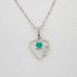 Set Cadena Veneciana + Dije Corazón Infinto Esmeralda 9pts / 1.75g / 50cm Oro Blanco 18K