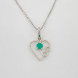 Set Cadena Veneciana + Dije Corazón Infinto Esmeralda 9pts / 1.75g / 50cm Oro Blanco 18K