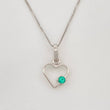 Set Cadena Veneciana + Dije Silueta Corazón Esmeralda 4pts / 1.35g / 45cm Oro Blanco 18K