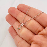 Set Cadena Veneciana + Dije Silueta Corazón Esmeralda 4pts / 1.35g / 45cm Oro Blanco 18K