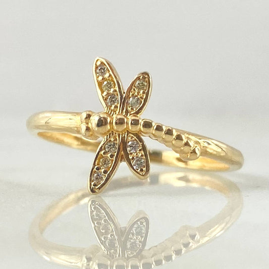 Anillo Libelula 1.7gr / T7 / Oro 18K