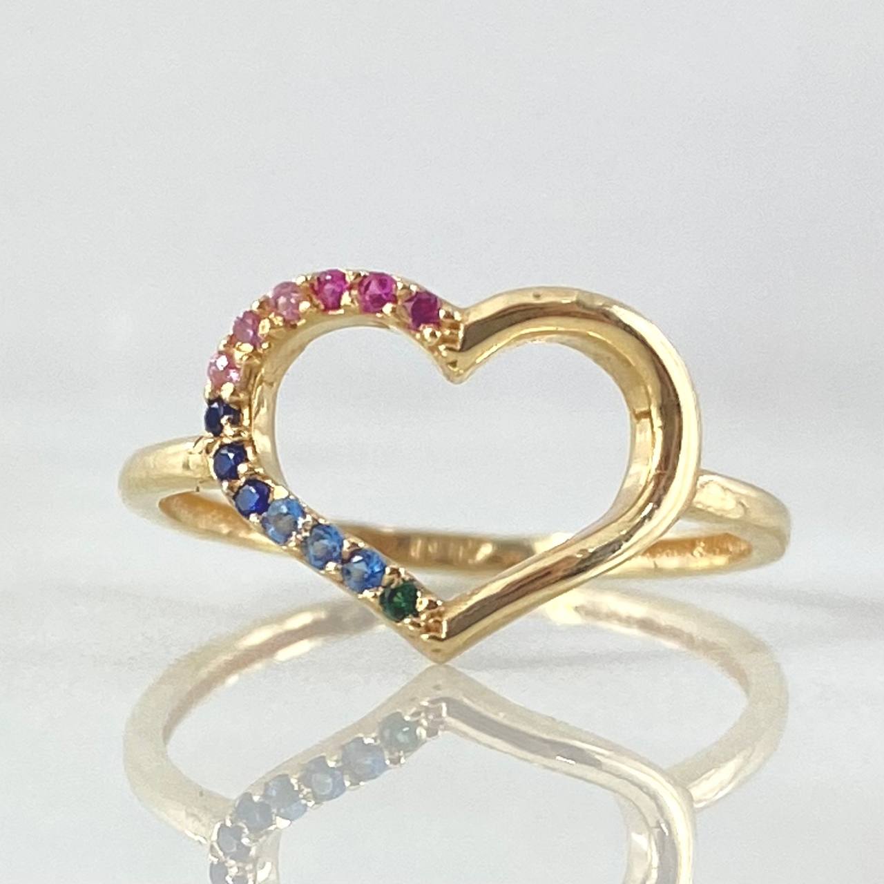 Anillo Silueta Corazon 1.4gr / T4 3/4 / Oro 18K