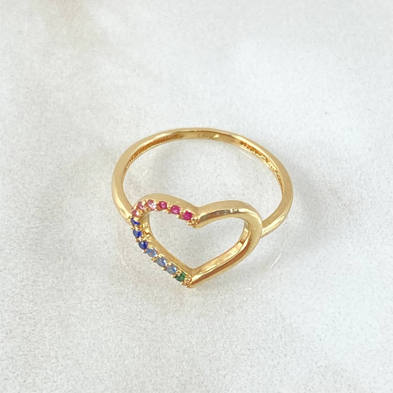 Anillo Silueta Corazon 1.4gr / T4 3/4 / Oro 18K