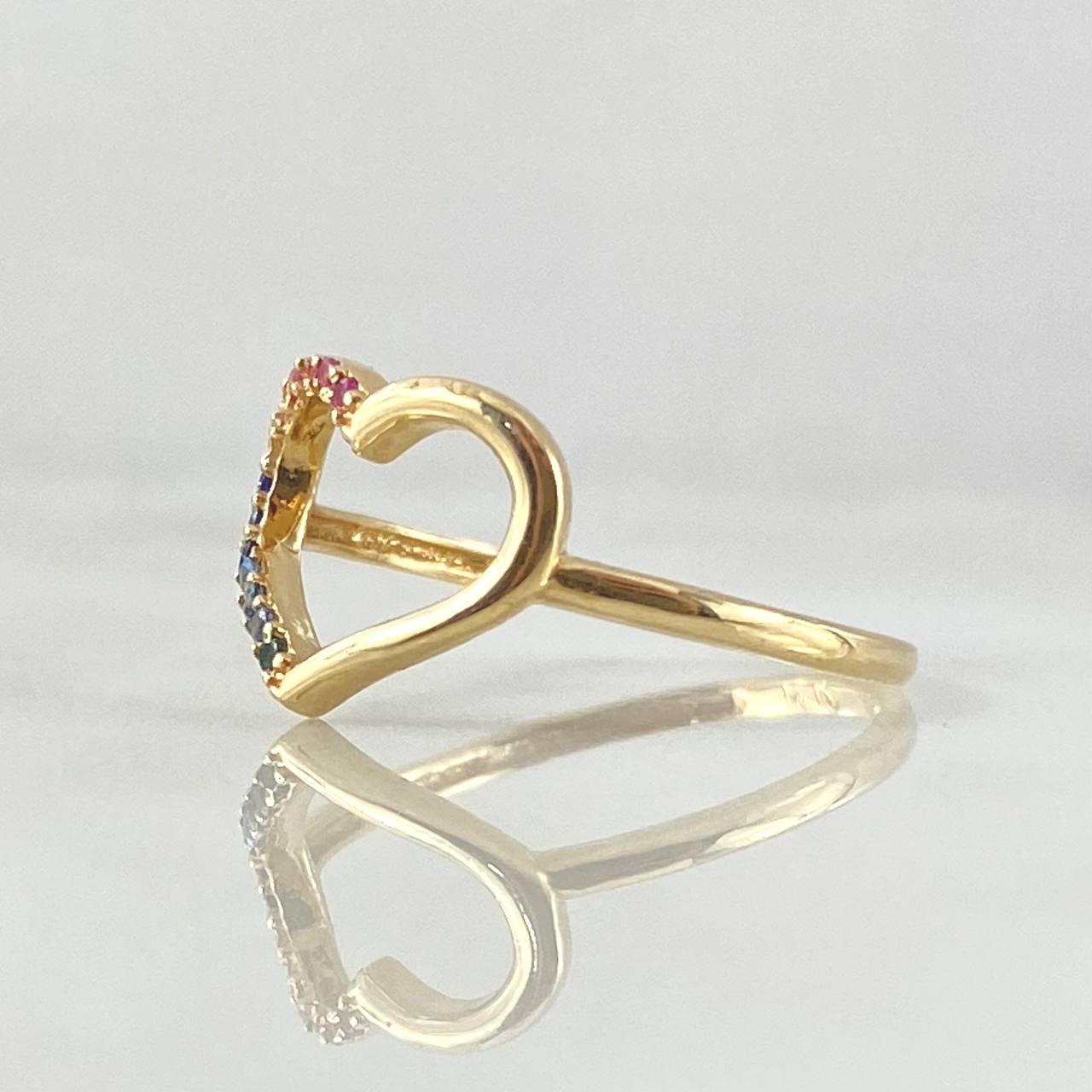 Anillo Silueta Corazon 1.4gr / T4 3/4 / Oro 18K