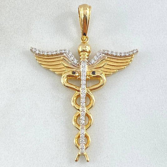 Dije Caduceo Serpiente 5.45gr / 4.3cm / Oro Amarillo 18K