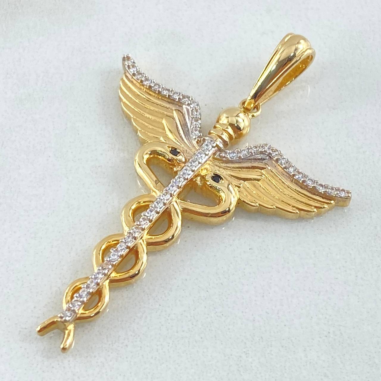 Dije Caduceo Serpiente 5.45gr / 4.3cm / Oro Amarillo 18K