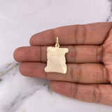 Dije Placa Pergamino 1.9gr / 3.1cm - 1.9*2.2cm / Plana Oro Amarillo 18K #