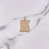 Dije Placa Pergamino 1.8gr / 3.1cm - 1.9*2.2cm / Plana Oro Amarillo 18K #