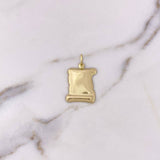 Dije Placa Pergamino 1.9gr / 3.1cm - 1.9*2.2cm / Oro Amarillo 18K #