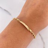 Pulso Bebé GC 2gr / 16cm / 3mm Placa Rectangular Oro Amarillo 18K &