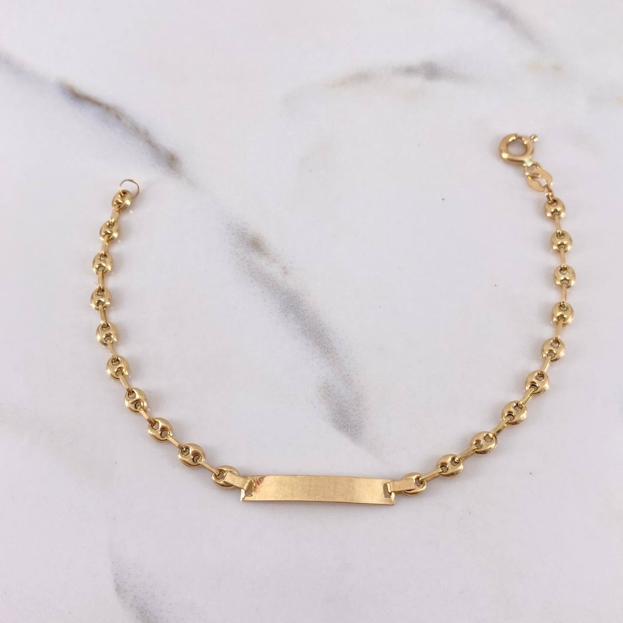 Pulso Bebé GC 2gr / 16cm / 3mm Placa Rectangular Oro Amarillo 18K &