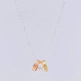 Cadena Aro Seguido Argolla Tres Tonos 2.6g / 40cm / 0.85mm Plata Vermeil 925