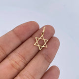 Dije Estrella De David 0.55gr / 2.1cm / Diamantado Oro Amarillo 18K &