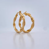 Candongas Nico 3.3gr / 3cm / Rayadas Oro Amarillo 18K $