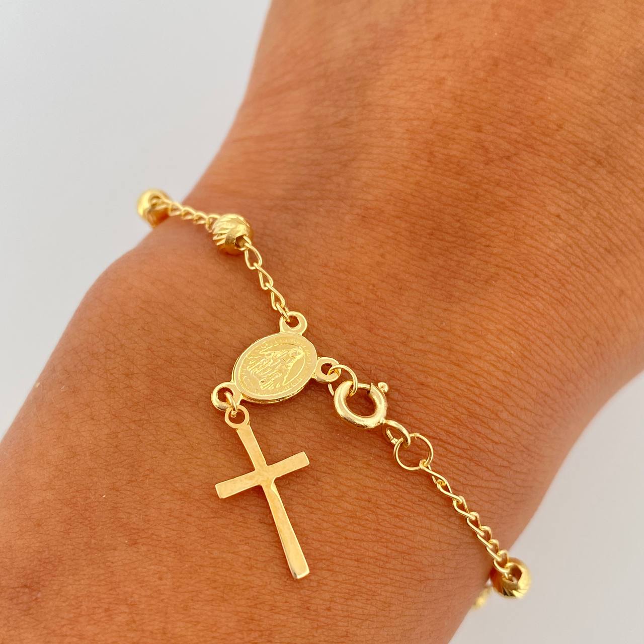 Pulso Denario Virgen Milagrosa 2.75gr / 19.8cm / Oro 18K &