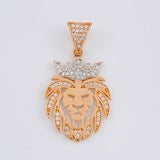 Dije León 3 g / 3.3 cm Dos Oros Blanco Rosa 18K