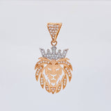 Dije León 3 g / 3.3 cm Dos Oros Blanco Rosa 18K