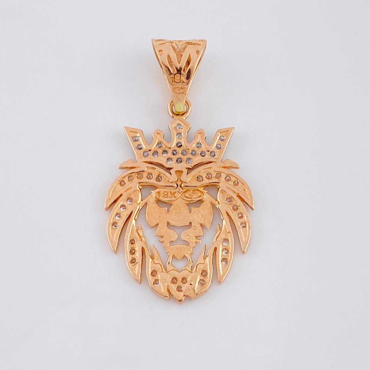 Dije León 3 g / 3.3 cm Dos Oros Blanco Rosa 18K