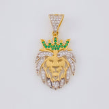 Dije León 3.25 g / 3.3 cm Dos Oros Amarillo Blanco 18K