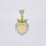 Dije León 3.25 g / 3.3 cm Dos Oros Amarillo Blanco 18K